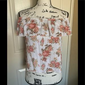 Ambiance Floral Off Shoulder Crop Top